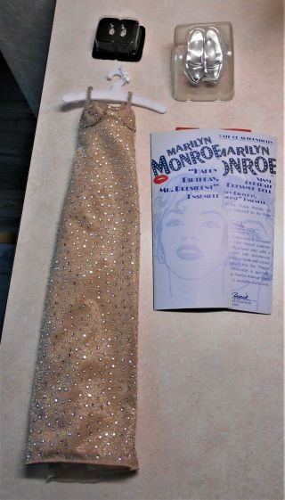 Franklin Marilyn Monroe Happy Birthday Mr President Gold Outfit For Vinyl