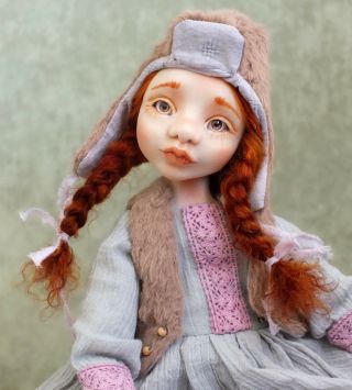 Ooak Art Doll Helga,  Collectible Art Doll,  Interior Doll,  Totally Hand Made