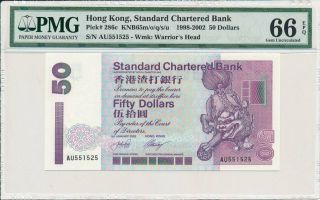 Standard Chartered Bank Hong Kong $50 2002 S/no 55x5x5 Pmg 66epq