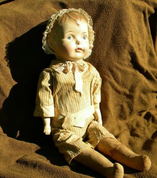 Antique Composition Face Baby Doll Large Size 21 Inch Size