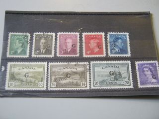 Canada Official Stamps 1950 - 1952 1c To 20c,  Qeii 4c Fine