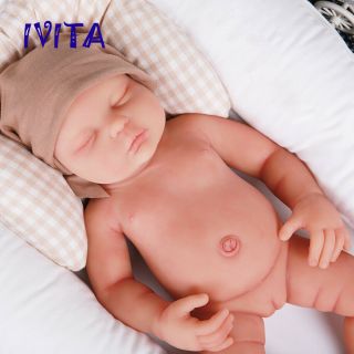 Ivita 18  Sleeping Infant Silicone Reborn Baby Doll Newborn Girl Baby