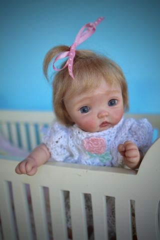 Resell Christineooaks 8 " Polymer Clay Ooak Baby Doll,  Handknit Outfit,  So Sweet