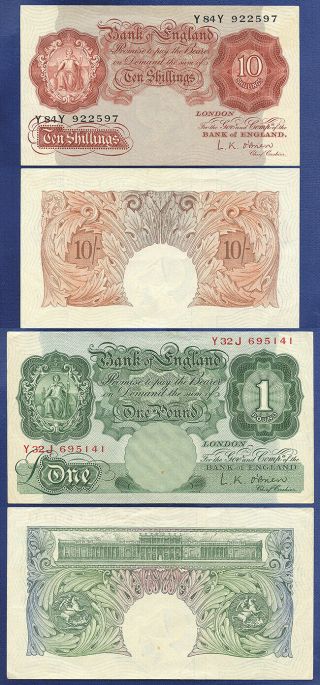 England 10 Shillings And 1 Pound Both In Au.  O 