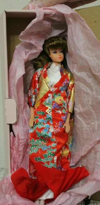 Ma - Ba & Mattel Pb Exclusive Barbie Uchikake Kimono,  Nib,  Rare From Japan (1986)