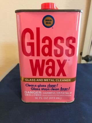Vintage Gold Seal Glass Wax - Glass And Metal Cleaner - Nearly Full