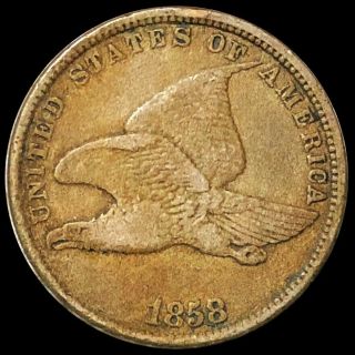 1858 Flying Eagle Cent Nicely Circulated Philadelphia High End 1c Copper Cent Nr