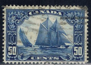 Canada 158 (2) 1929 50 Cent Dark Blue Bluenose Fine Cv$100.  00