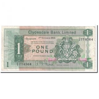 [ 122587] Banknote,  Scotland,  1 Pound,  1968,  1968 - 10 - 01,  Km:202,  Vf (20 - 25)