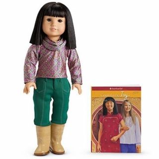 American Girl Ivy Ling Doll Book Top Pants Boots Earrings Never Removed From Box