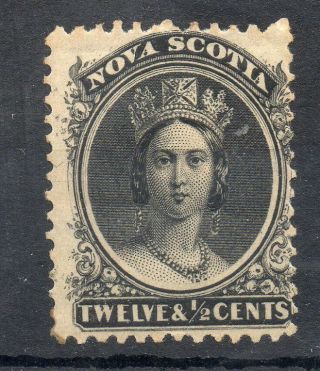 Nova Scotia Stamp 1860 Queen Victoria 12 1/2c Black Sg29 Mounted