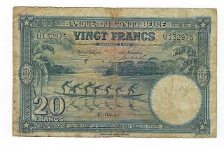 Belgium Congo 20 Francs 1946 P15e.  Jo - 8380