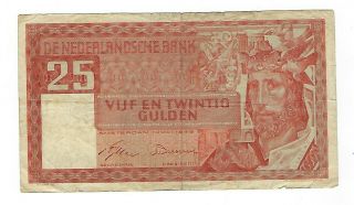 Netherlands 25 Gulden 1949 Banknote.  Jo - 8320
