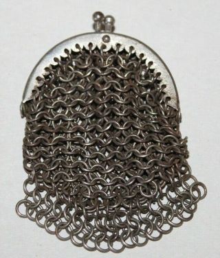 Antique French Or German Doll Purse Chainmail Chain Chatelaine