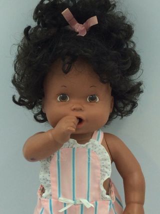 Vintage Kenner 1990 Baby Alive African American Brown Eyes Doll 15