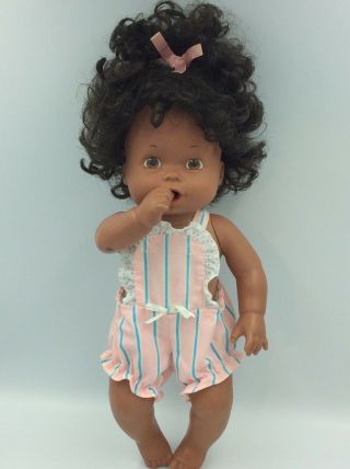Vintage Kenner 1990 Baby Alive African American Brown Eyes Doll 15 2