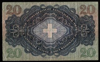 20 Francs from Switzerland 1938 M6 2