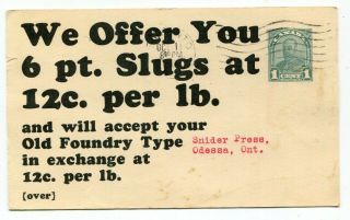 Canada Stationery - Toronto 1932 Type Foundry - Advertising Postcard To Odessa