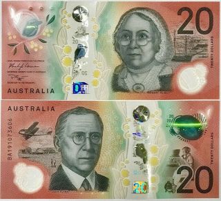 Australia 20 Dollars 2019 P Polymer Unc Nr