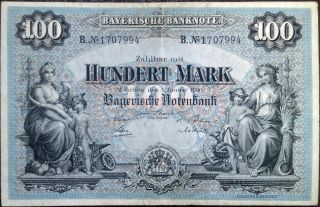 Germany Empire Banknote - 100 Hundert Mark (goldmark) - Year 1900 - Bavaria