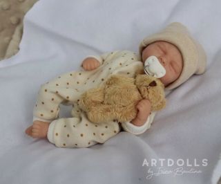 Ooak Polymer Clay,  Hand Sculpted,  Art Doll,  Baby,  6.  5