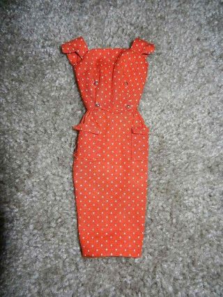 1962 Vintage Barbie Pak Polka Dot Red Rust Dress