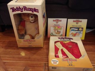 , Teddy Ruxpin 1985 2 Books,  Cassette,  Flying Outfit