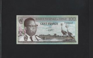 Congo Democratic Republic 100 Francs 1961 P - 6 Vf,  Belgium Zaire