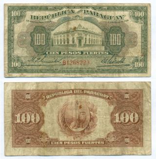 Paraguay Note 100 Pesos Law 1923 P 168 Fine