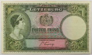 Luxembourg P - 46a Nd 1944 50 Francs Vf / Very Fine