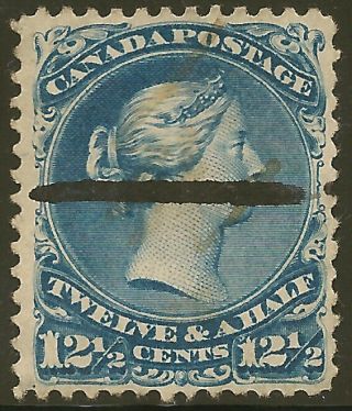 Canada 28 Vf 12½c Blue Large Queen,  Couple Of Perf Faults - Cat $125.  00