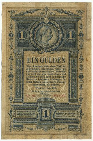 Austria,  Österreich - 1 Gulden 1.  1.  1882.  Pa153.  (a032)
