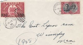 Canada 1939 E9 Special Delivery Cover Cypress River Man To Winnipeg 13c Rate