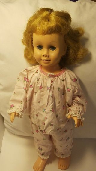 Vintage Mattel 1960 Chatty Cathy Doll Blonde Hair Blue Eyes / 19 Inches