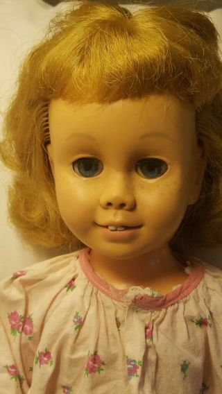 Vintage Mattel 1960 Chatty Cathy Doll Blonde Hair Blue Eyes / 19 inches 2