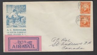 Canada Roessler Spurious Cover Air Mail North Reading To St.  Andrews Nb