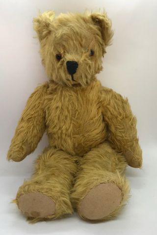 Vintage Steiff? Teddy Bear Mohair 17 " Fully Articulated Jointed Bear Glass Eyes