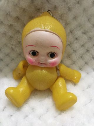 Vintage Celluloid Jointed Kewpie Doll Ornament Occupied Japan