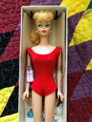Vintage Barbie 5 Blonde Ponytail Nm W/original Box & Accesories