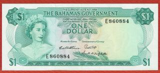 Bahamas Government Law 1965 $1.  00 3 Signatures (pick 18b) Xf/au