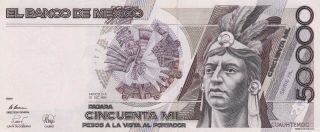 Mexico: 50,  000 Pesos Cuauhtemoc 20 Dec 1990 Banco De Mexico.