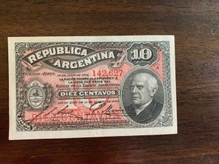 Argentina Banknote 10 Centavos,  1895