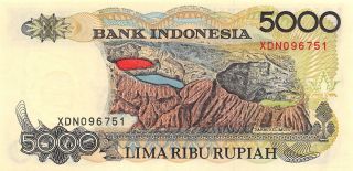 Indonesia 5000 Rupiah 1992 P 130a Series Xdn Uncirculated Banknote