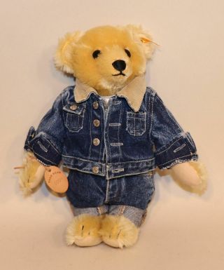 1994 Steiff Ralph Lauren Polo Ranch Teddy Bear Jean Jacket 027055 9/3500