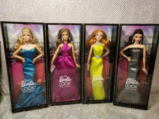 The Barbie Look 4 Doll Set Black Label 2013 Rare Black Dress Mattel Nrfb