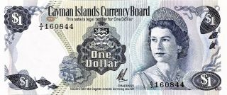 1971 Cayman Islands 1 Dollar Banknote Elizabeth Ii Pick - 1b Gem Uncirculated