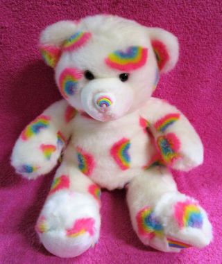 Build A Bear Summer Season Of Hugs Rainbow White Teddy Bear Plush 13 "