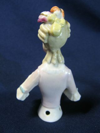 VINTAGE Porcelain HALF DOLL Figurine Clothes Brush Handle Victorian Woman 3