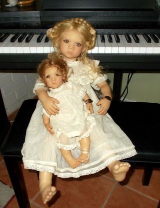 24 " Annette Himstedt Doll Freeke From Holland W/ Her Doll Bibi 1997 Club Doll