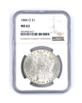1884 - O $1 Morgan Silver Dollar 90 Silver Us Collectible Coin Ngc Ms63 Graded